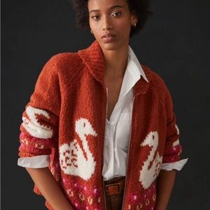 Anthropologie Swan Knit Jacket
